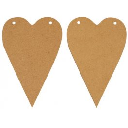 N.1 pz. BASE CUORE CON 2 FORI IN LEGNO 160 x 105 x 5 mmPER FELTRO-GESSO-FIMO DECOUPAGE ALTRO