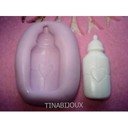 Stampino in silicone per fimo"BIBERON CON CUORICINOI"