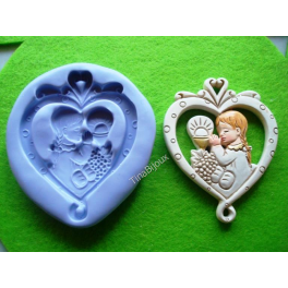 STAMPINO IN SILICONE" BIMBO NEONATO"4,6cm per FIMO GESSO PASTA DI ZUCCHERO