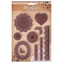 TIMBRO IN SILICONE "Merletti Decorativi"10MOTIVI" PER SCRAPBOOKING/ BIGLIETTI