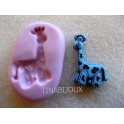 Stampino in silicone per fimo" CAVALLO A DONDOLO (1)"