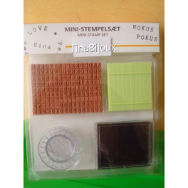 KIT MINI STAMPO TIMBRO IN SILICONE "ALFABETO"+ ACCESSORI SCRAPBOOKING/ BIGLIETTI