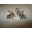 4PZ CHARMS/CIONDOLO 3D "CANE/CAGNOLINO" ARGENTO TIBETANO 15mm