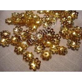 N.125 COPPETTE COPRIPERLE FIORE COLOR GOLD 8mm