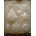 STAMPO PVC FLESSIBILE "NATALE-CHRISTMAS " PER GESSO, RESINA per BOMBONIERE/SEGNAPOSTO