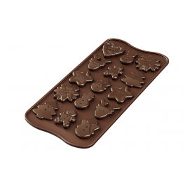 STAMPO IN SILICONE Silkomart "CHOCO XMAS BUTTONS" PER cioccolata, fimo, GESSO, ALTRO 