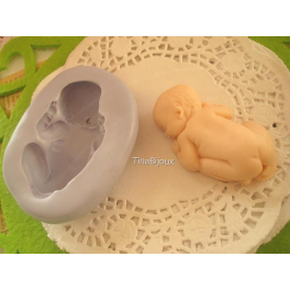 STAMPINO IN SILICONE" BIMBO NEONATO"4,6cm per FIMO GESSO PASTA DI ZUCCHERO