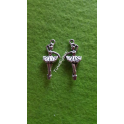 N.1 CHARMS/CIONDOLI "BALLERINA DANZA" ARGENTO TIBETANO da 3,1cm