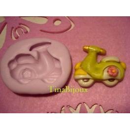 Stampino in silicone per fimo" VESPA SCOOTER con FIORE "