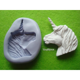 STAMPO SILICONE "UNICORNO "5,3cm per GESSO FIMO SEGNAPOSTO BOMBONIERA