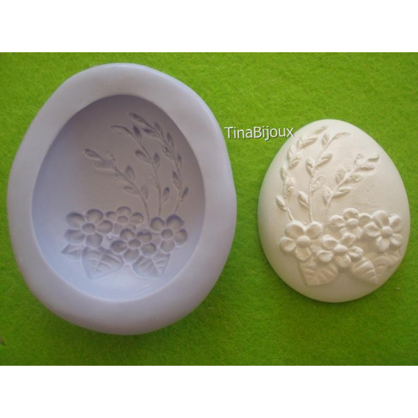 STAMPO SILICONE UOVO DI PASQUA Cod.2da 5,7cm per GESSO FIMO