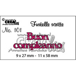 FUSTELLA SCRITTA Buon compleanno nr 101 Crealies Tekststans (IT) 9x27-11x58mm