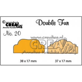 CLDF20FUSTELLA Crealies Double Fun die no. 20 markering 2 CLDF20 / 3,8x1,7 - 3,7x1,7cm