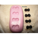 Stampino in silicone per fimo" 4 FIOCCHI MINI" circa 10mm ca.