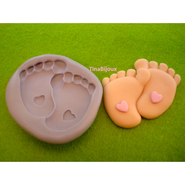 Stampo in silicone piedini con ciuccio originale handmade per bomboniere  battesimo fai da te, per resina, gesso, ceramica a freddo -  Italia