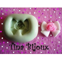 Stampino in silicone per fimo" FIOCCO CON ROSA"