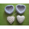 N.2 STAMPI SILICONE "CUORI SHABBY CHIC" per GESSO FIMO BOMBONIERA SEGNAPOSTO MATRIMONIO