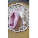 STAMPINO IN SILICONE" BIMBO NEONATO"4,6cm per FIMO GESSO PASTA DI ZUCCHERO