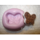 Stampino silicone per fimo" BISCOTTINO RIPIENO FARFALLA"da 2cm