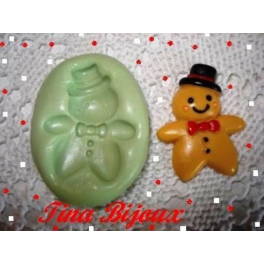 Stampino in silicone per fimo"GINGER BREAD MAN"da 3,1cm 