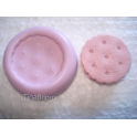 Stampino in silicone per fimo" BISCOTTO REALISTICO TONDO"da 2,8cm 