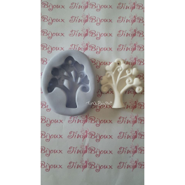 STAMPO in SILICONE "ALBERO DELLA VITA con CUORI -" per GESSO FIMO BOMBONIERA SEGNAPOSTO