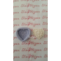 STAMPO IN SILICONE ATOSSICO "CUORE DECORATO piccolo -" da 2,5cm per GESSO FIMO BOMBONIERA SEGNAPOSTO