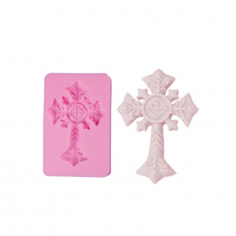 STAMPO in SILICONE "CROCE MAXI" 7X5cm -per FIMO GESSO CERA SAPONE ALTRO