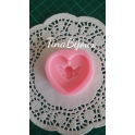 STAMPO in SILICONE "CUORE CON ANGELO" 4cm -per FIMO GESSO SAPONE CERA ALTRO