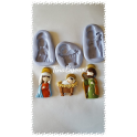 Stock 3pz STAMPINI IN SILICONE "IL PRESEPE NATIVITà"per FIMO GESSO PASTA di Zucchero