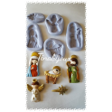 Stock 5pz STAMPINI IN SILICONE "IL PRESEPE "per FIMO GESSO PASTA di Zucchero