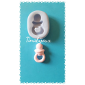 STAMPINO IN SILICONE" BIMBO NEONATO"4,6cm per FIMO GESSO PASTA DI ZUCCHERO