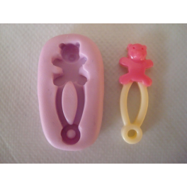 Stampino in silicone per fimo" SPILLA DA BALIA CON STELLA" 2,4cm