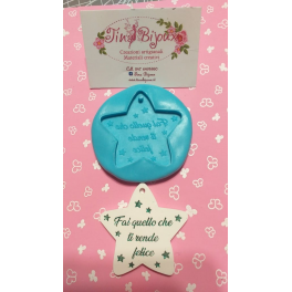 STAMPO SILICONE TARGHETTA 7X7cm"L'AMICIZIA SVUOTA LA MENTE E RIEMPIE IL CUORE" per GESSO REGALO altro.