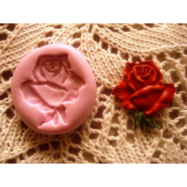 Stampino in silicone per fimo" ROSA ROSSA"da 2,7cm