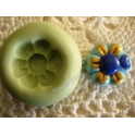 Stampino in silicone per fimo"FIORE CON CUORICINO"da 2,4cm