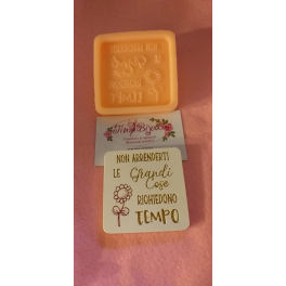 STAMPO SILICONE TARGHETTA 7X7cm"NON ARRENDERTI LE GRANDI COSE..." per GESSO REGALO altro.