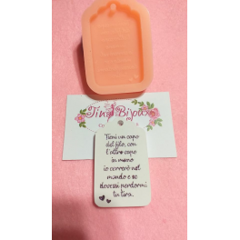 STAMPO SILICONE TAG FRASI 6,5cm "Tieni un capo del filo, con l'altro capo in mano io correrò ...GESSO- BOMBONIERE REGALO altro..