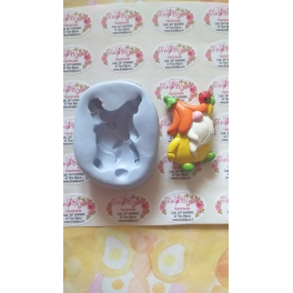 STAMPO artigianale SILICONE "Gnomo portafortuna" -h 5,3cm- GESSO-fimo bomboniera -segnaposto