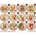 PANNELLO natale "sfere corteccia TEDDY BEAR" P-37 -50X40