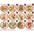 PANNELLO natale sfere corteccia Gnomi e Paesaggi P-82 -50X40