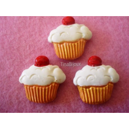 N.1Ciondolo-charms in FIMO " CUPCAKE ALLA CILIEGIA" 2,5cm 