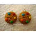 N.1Ciondolo in FIMO " BISCOTTO COOKIES COLORATO" 