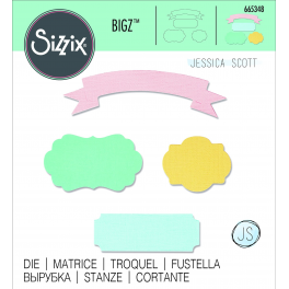 FUSTELLA SIZZIX BIGZ 665348 - ETICHETTE E BANNER FUSTELLA SIZZIX BIGZ 665348 - ETICHETTE E BANNER