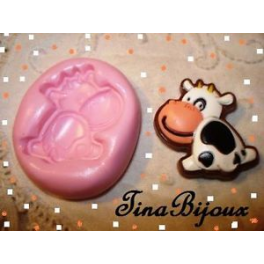 STAMPINO IN SILICONE" MUCCA MUU"PER FIMO PSTA DI ZUCCHERO GESSO