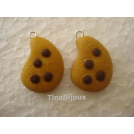 N.1Ciondolo in FIMO "BISCOTTO LE GOCCIOLE" circa 2,8cm per Bigiotteria