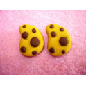 N.2pz.Cabochon in fimo " BISCOTTO LE GOCCIOLE" MINIATURA BIGIOTTERIA