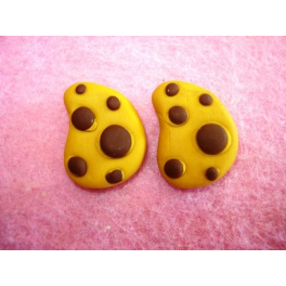 N.2pz.Cabochon in fimo " BISCOTTO LE GOCCIOLE" MINIATURA BIGIOTTERIA