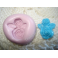 Stampino in silicone per fimo"DUE ROSE CON FOGLIE"