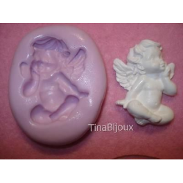 Stampino in silicone" ANGELO UNO"per fimo gesso bomboniere segnaposto